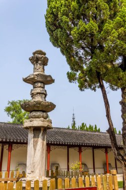 Luzhi, Suzhou, Çin 'deki Baosheng Tapınağında Sütun.