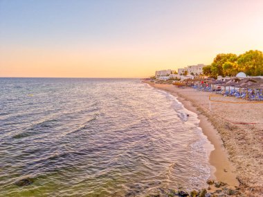 Hammamet, Tunus 'ta bir plajda manzara