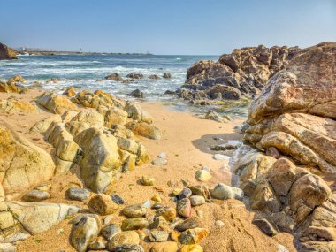 Portekiz 'in Porto bölgesinin Foz do Douro ilçesine bağlı Praia da Luz (Luz plajı)