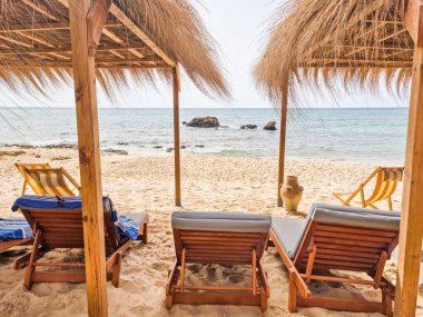 Hammamet, Tunus 'ta bir plajda manzara