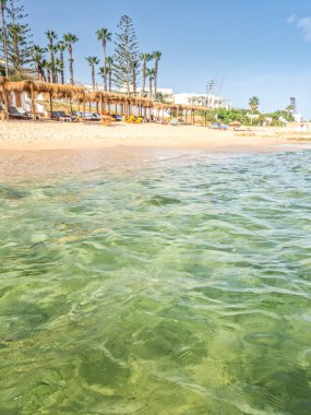 Hammamet, Tunus 'ta bir plajda manzara