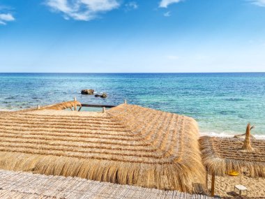 Hammamet, Tunus 'ta bir plajda manzara