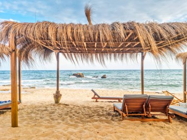 Hammamet, Tunus 'ta bir plajda manzara