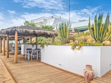 Hammamet, Tunus 'ta bir plajda manzara