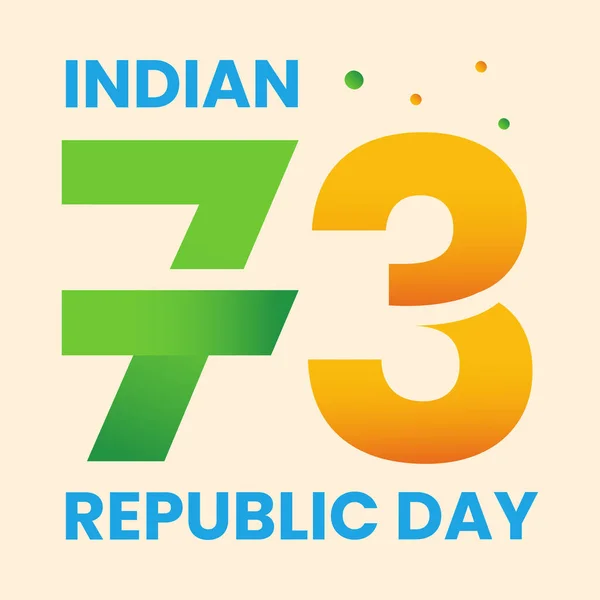 Orange Grøn Font Nummer Fersken Baggrund Indiske Republik Day Celebration – Stock-vektor