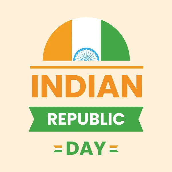 2015 Creative Indian Republic Day Font Text Half Flag Circle — 스톡 벡터