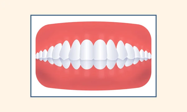 Djup Bita Mänskliga Tänder Ikonen Över Gul Bakgrund — Stock vektor