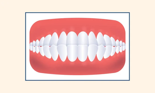 Underbite Teeth Jaw Icon Yellow Background - Stok Vektor