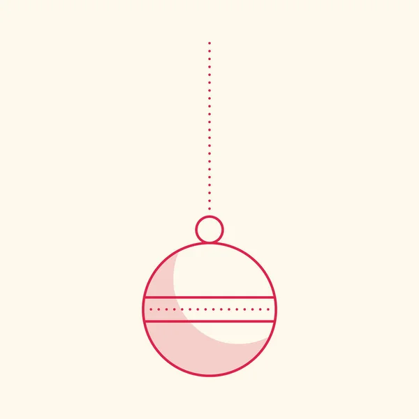 Dual Tone Christmas Ball Bauble Hang Element Cosmic Latte Background — 스톡 벡터