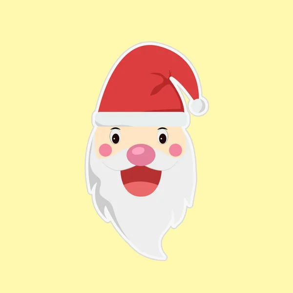 Счастливый Санта Клаус Желтом Фоне — стоковый вектор