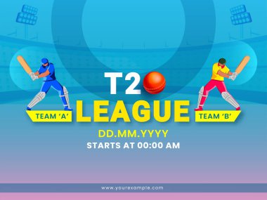 A Takımı ile B Takımı arasındaki T20 Kriket Maçı Gradyan Mavi ve Pembe Stadyum Arkaplanında (India vs Zimbabwe).