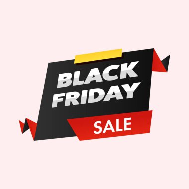 Kara Cuma İndirim Kurdelesi veya Pembe Arkaplan Üzerindeki Etiket.