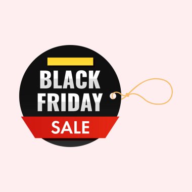 Siyah Cuma İndirimi Pembe Arkaplanda Çember Asılı.