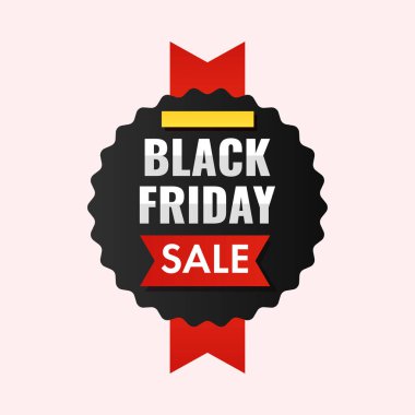 Pembe Arkaplan Karşıtı Çemberli Kara Cuma Kurdelesi.