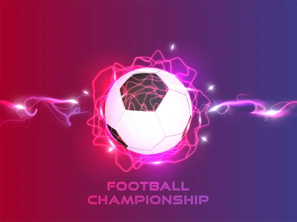 Fotboll Championship Koncept Med Abstrakt Ljus Fotboll Boll Strålande Röd — Stock vektor