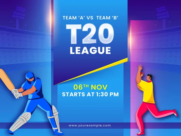 T20 Partido Cricket Entre Equipo India Zimbabue Con Jugador Bolos — Archivo Imágenes Vectoriales