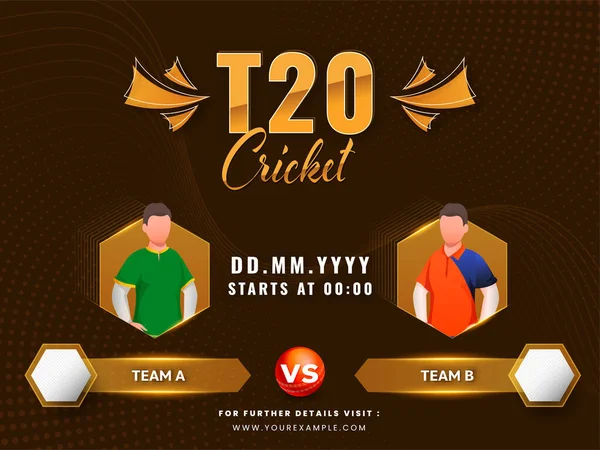 Super T20 Partido Cricket Entre Equipo Sudáfrica Países Bajos Con — Vector de stock