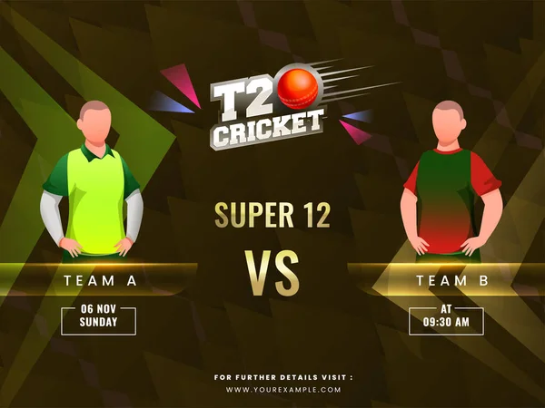 Super T20 Cricket Match Team Pakistan Bangladesh Male Players Abstract — стоковий вектор
