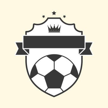 Doodle Tarzı Boş Kurdele Futbol ve Kalkanla Kozmik Latte Arkaplanına Karşı.