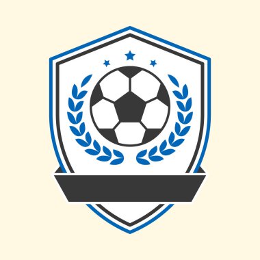 Mavi Laurel Yapraklı Boş Siyah Kurdele, Futbol Topu ve Kozmik Latte Arkaplanda Kalkan.