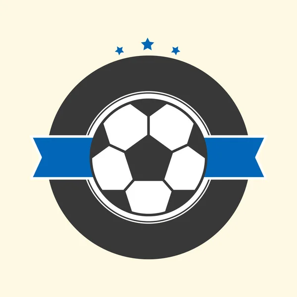 Μεμονωμένη Ρόδα Ποδοσφαίρου Λευκή Μπλε Κορδέλα Κατά Κοσμική Latte Φόντο — Διανυσματικό Αρχείο