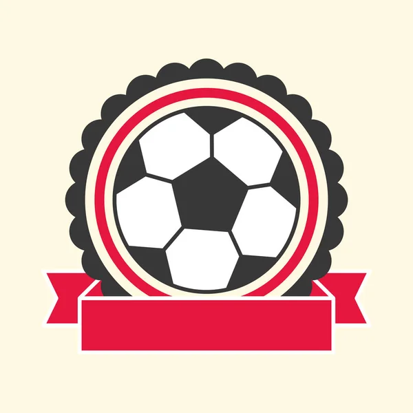 Illustration Soccer Wheel Blank Red Ribbon Cosmic Latte Background — Stock Vector