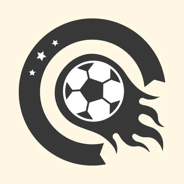 Ballon Football Tir Noir Blanc Avec Ruban Demi Cercle Sur — Image vectorielle