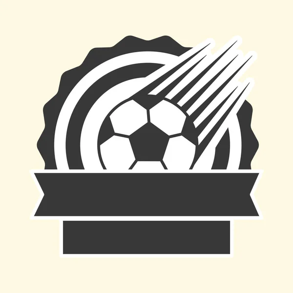 Doddle Style Boş Kurdele Hızlı Hareket Eden Futbol Topu Kozmik — Stok Vektör
