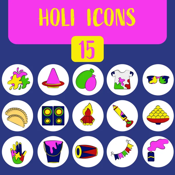 Holi Festival Icône Symbole Arrière Plan Cercle — Image vectorielle