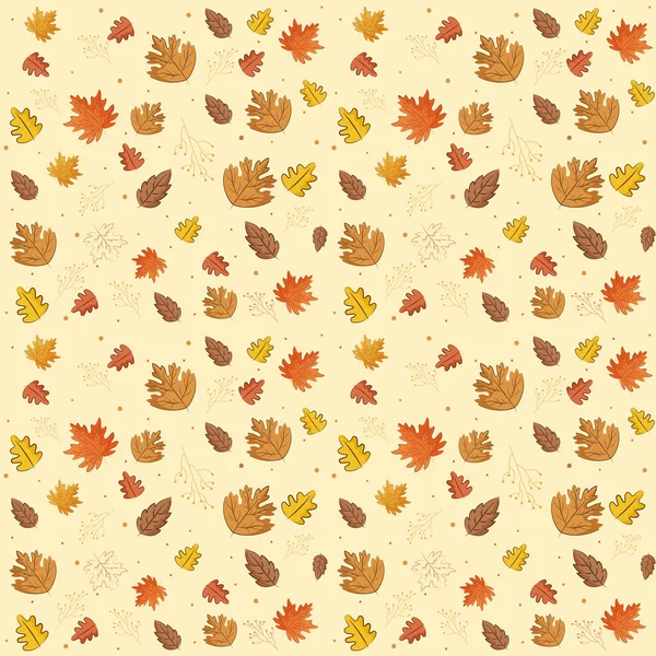 Autumn Leaves Decorated Pastel Yellow Background — Stock Vector