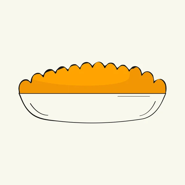 Flat Style Orange Pie Cosmic Latte Background — Stock Vector