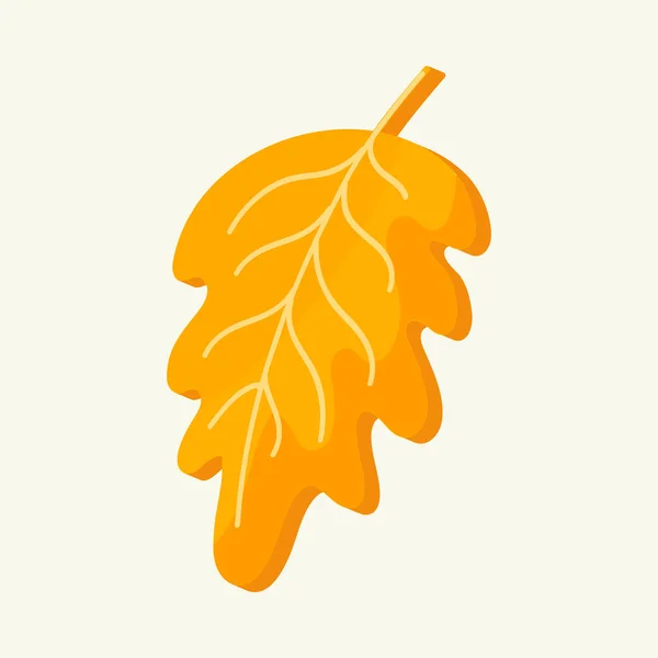 Yellow Serrate Leaf Auf Kosmischem Latte Hintergrund — Stockvektor