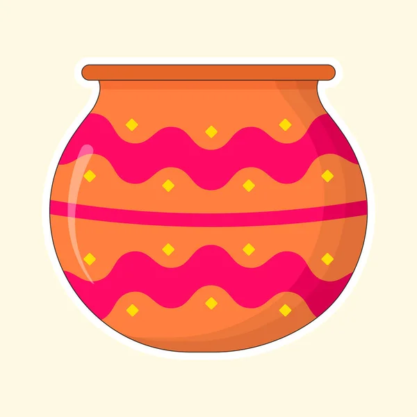 ピンクと茶色の粘土鍋 コスミックラテの背景 — ストックベクタ