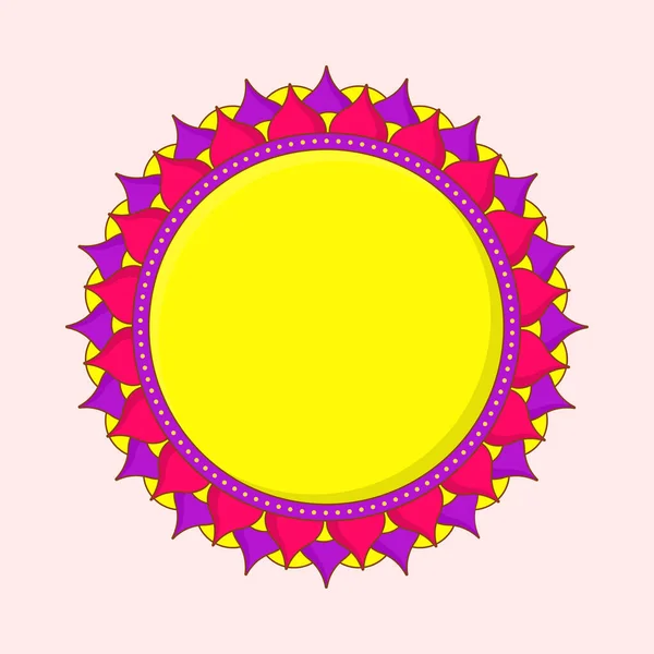 Magnifique Mandala Coloré Sur Fond Rose — Image vectorielle