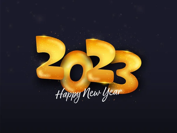 Золотое Число 2023 Фоне Эффекта Чёрных Огней Счастливой Новогодней Концепции — стоковый вектор