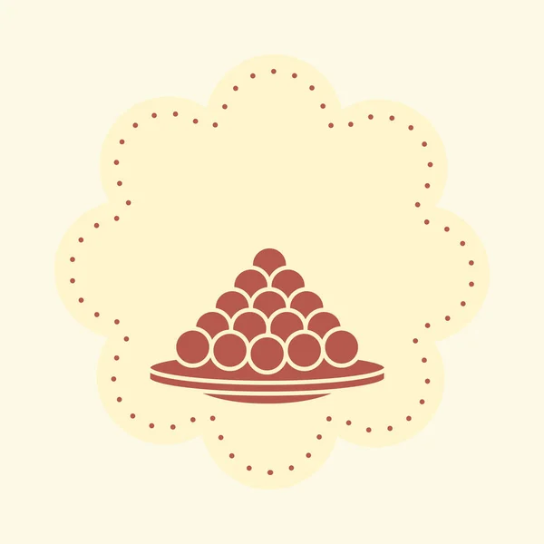 Indian Sweets Ball Laddu Sticker Label Brown Cosmic Latte Color — стоковий вектор