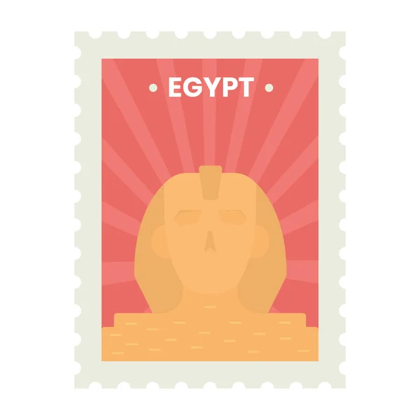 Oorange God Hapi Statue Rays Background Egypt Stamp Sticker Design — 스톡 벡터