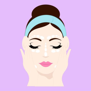 Yüzünü Pembe Arkaplan 'a Sürten Kadın.