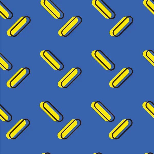 Kusursuz Geometrik Yuvarlak Dikdörtgen Desenli Mavi ve Sarı Arkaplan.