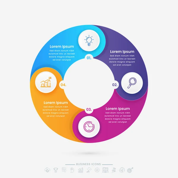 Circular Infographic Diagram Business Icons Opcje Może Być Stosowany Jako — Wektor stockowy
