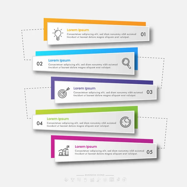 Σύγχρονο Πρότυπο Infographics Επιλογές Ετικέτα Χαρτί Και Λεπτή Γραμμή Business — Διανυσματικό Αρχείο