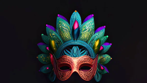 Samba Máscara Máscara veneciana verde Halloween Mardi Gras Masquerade Party