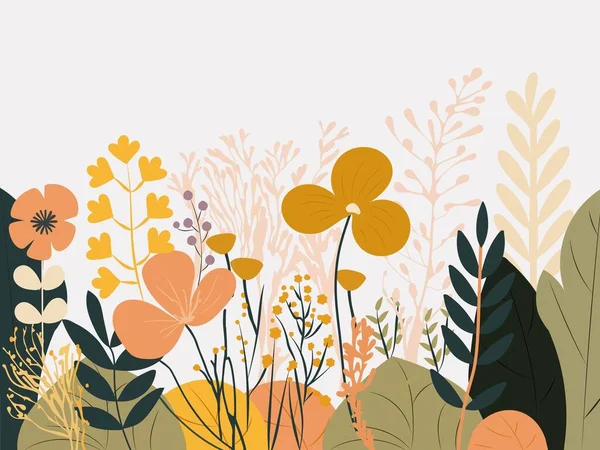 植物组成 布什装饰背景 — 图库矢量图片
