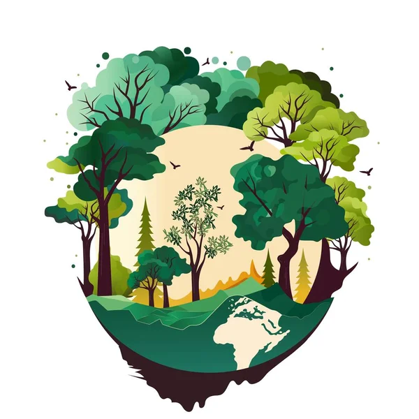 Vector Illustration Nature Landscape Background — Stock Vector