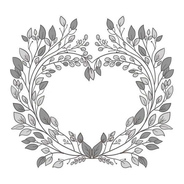 Corona Acuarela Marco Floral Forma Corazón Ilustración Generativa — Vector de stock