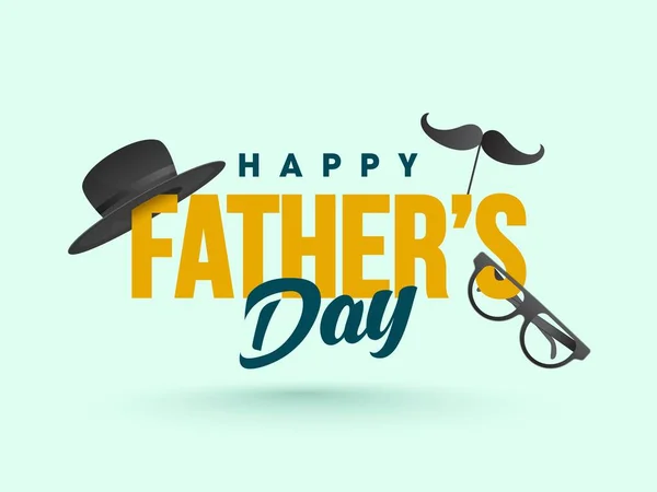 パステルグリーンの背景に男性のヒップスター要素を持つ幸せな父の日のバナーデザイン — ストックベクタ