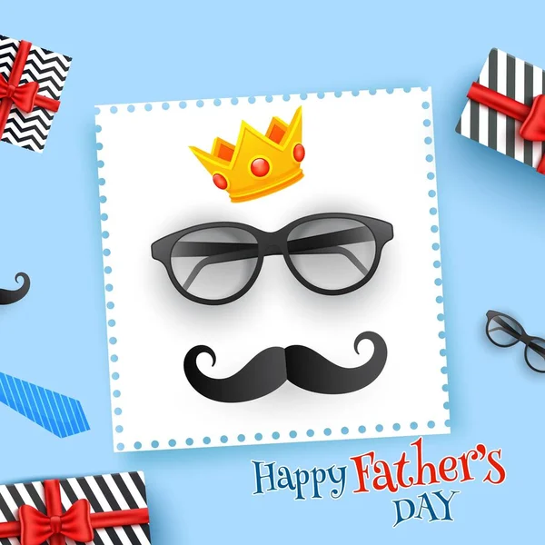 Happy Father Day Plakat Lub Projekt Kartki Okolicznościowej Pudełkiem Prezentów — Wektor stockowy