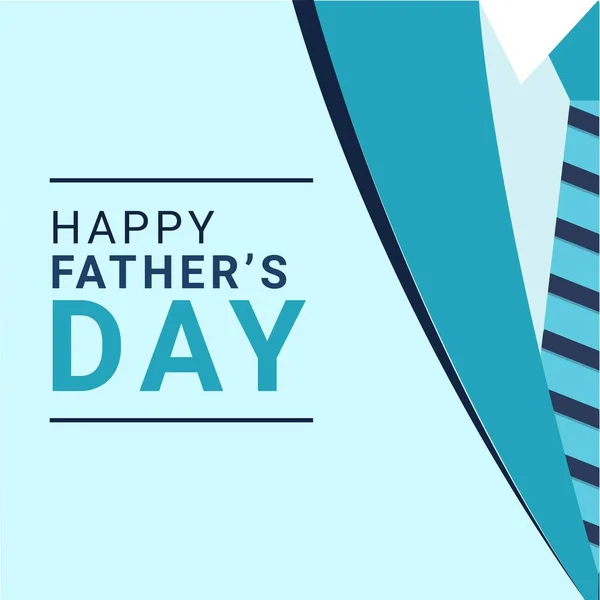 Gelukkige Vaderdag Affiche Ontwerp Met Turquoise Formele Pak — Stockvector