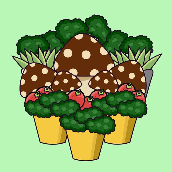 Sticker Label Nature Wild Mushroom — Stock Vector