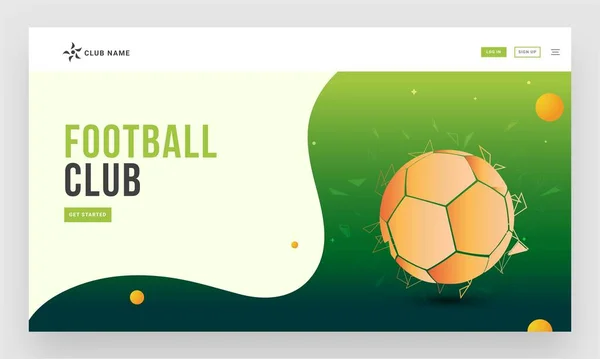 Design da página de destino do modelo de site de vetor de futebol